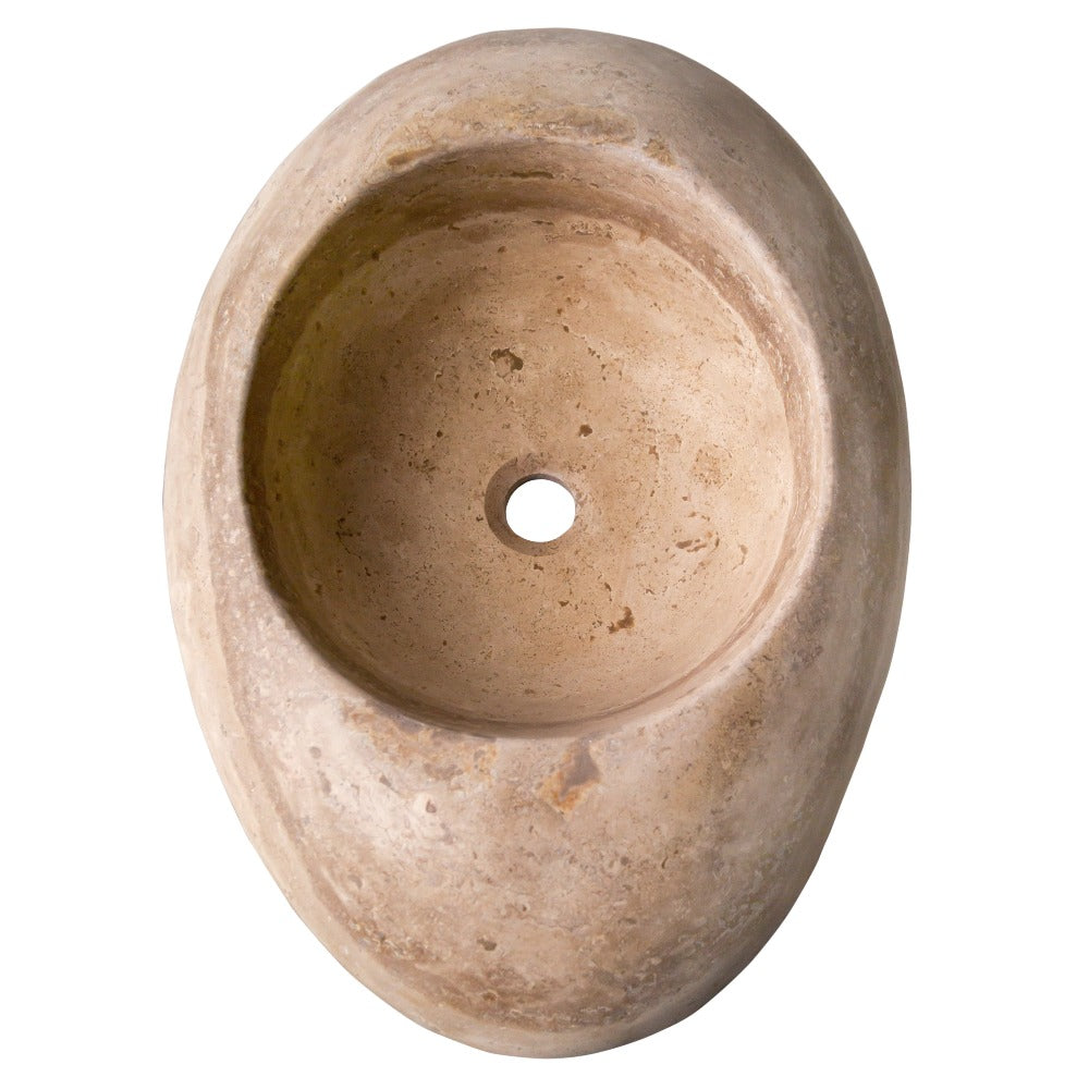 Noce Travertine Kayak Vessel Sink Honed and Filled 16x23x6