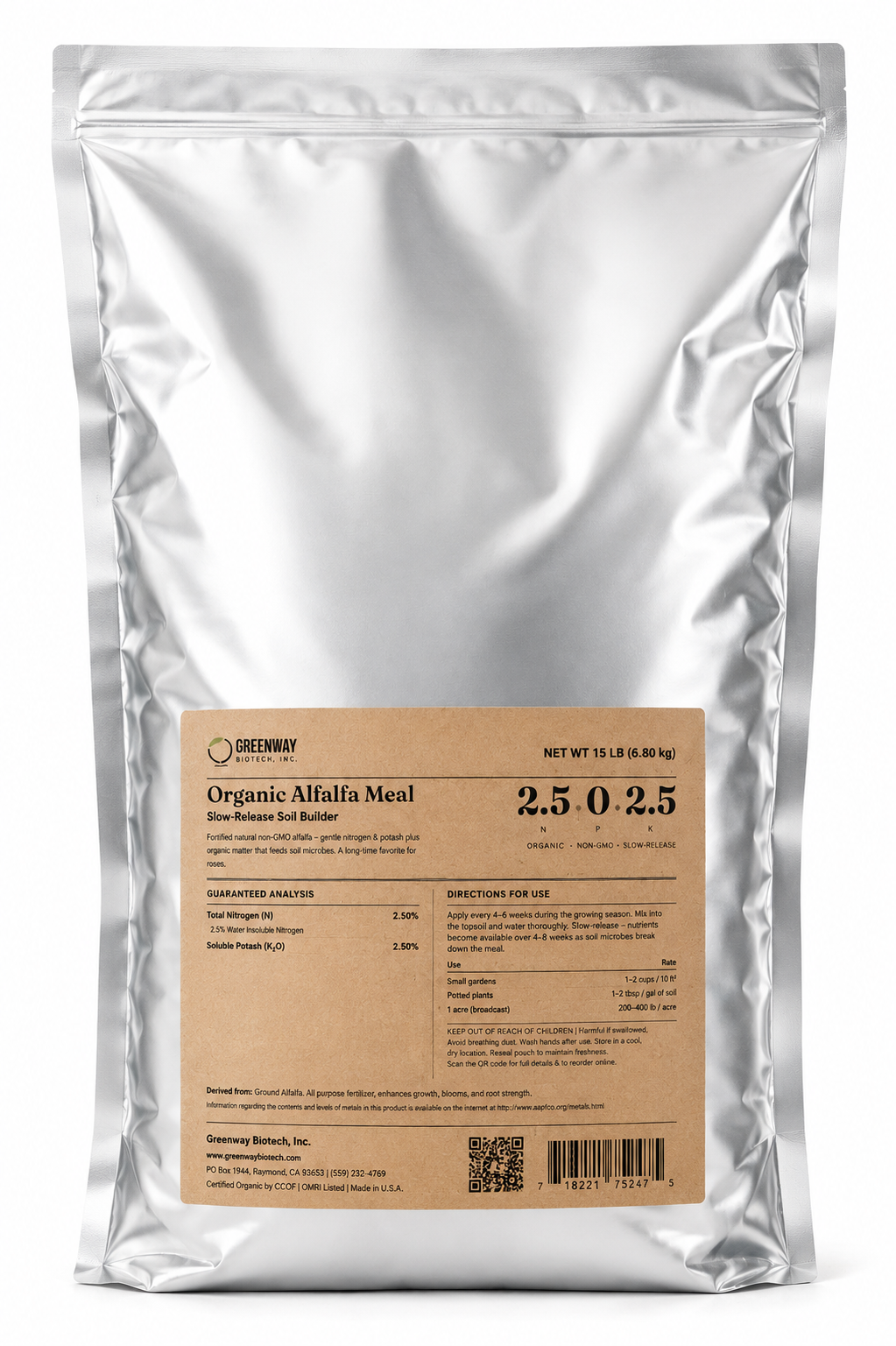 Organic Alfalfa Meal Fertilizer 2.5-0-2.5