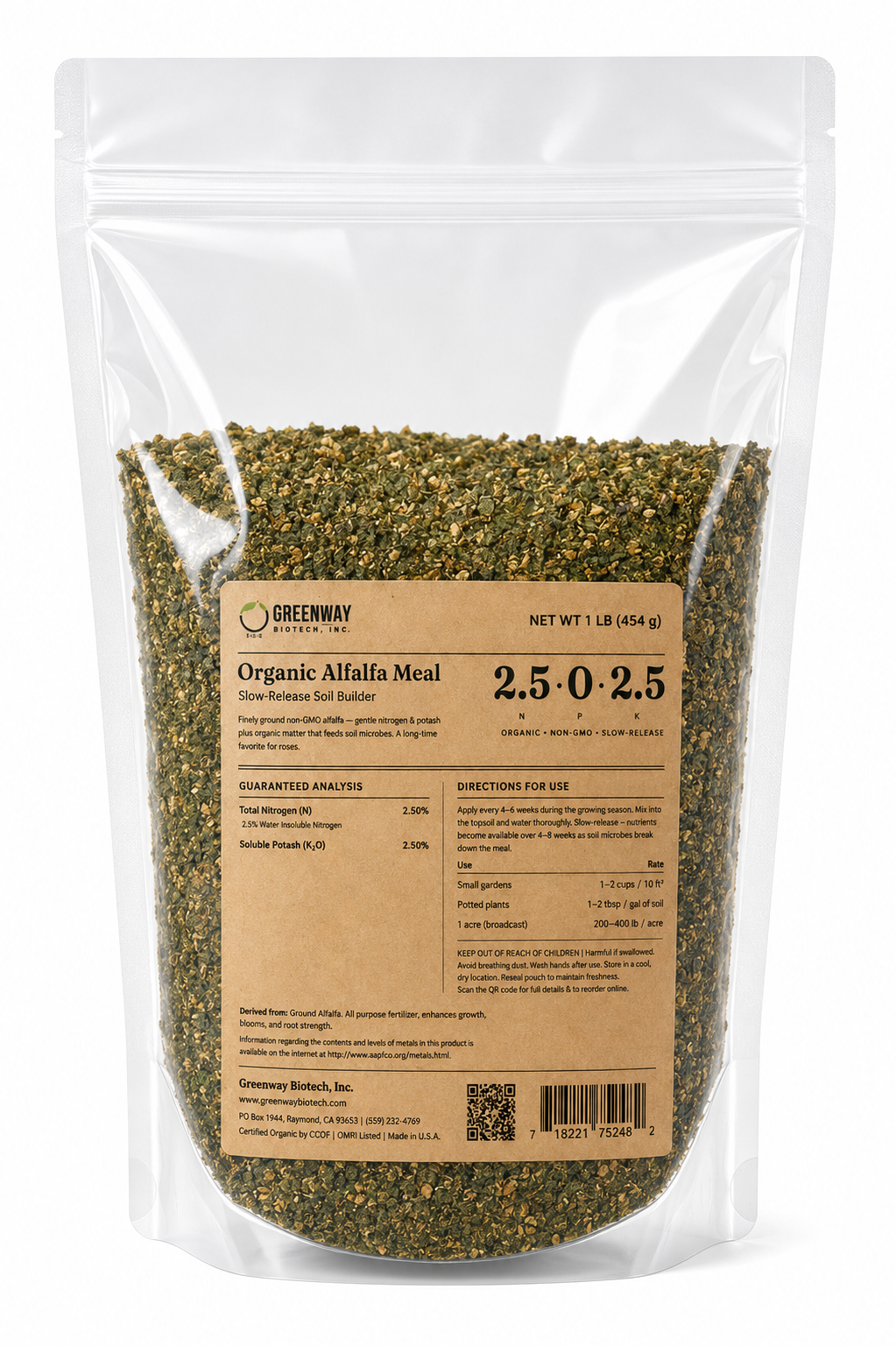 Organic Alfalfa Meal Fertilizer 2.5-0-2.5
