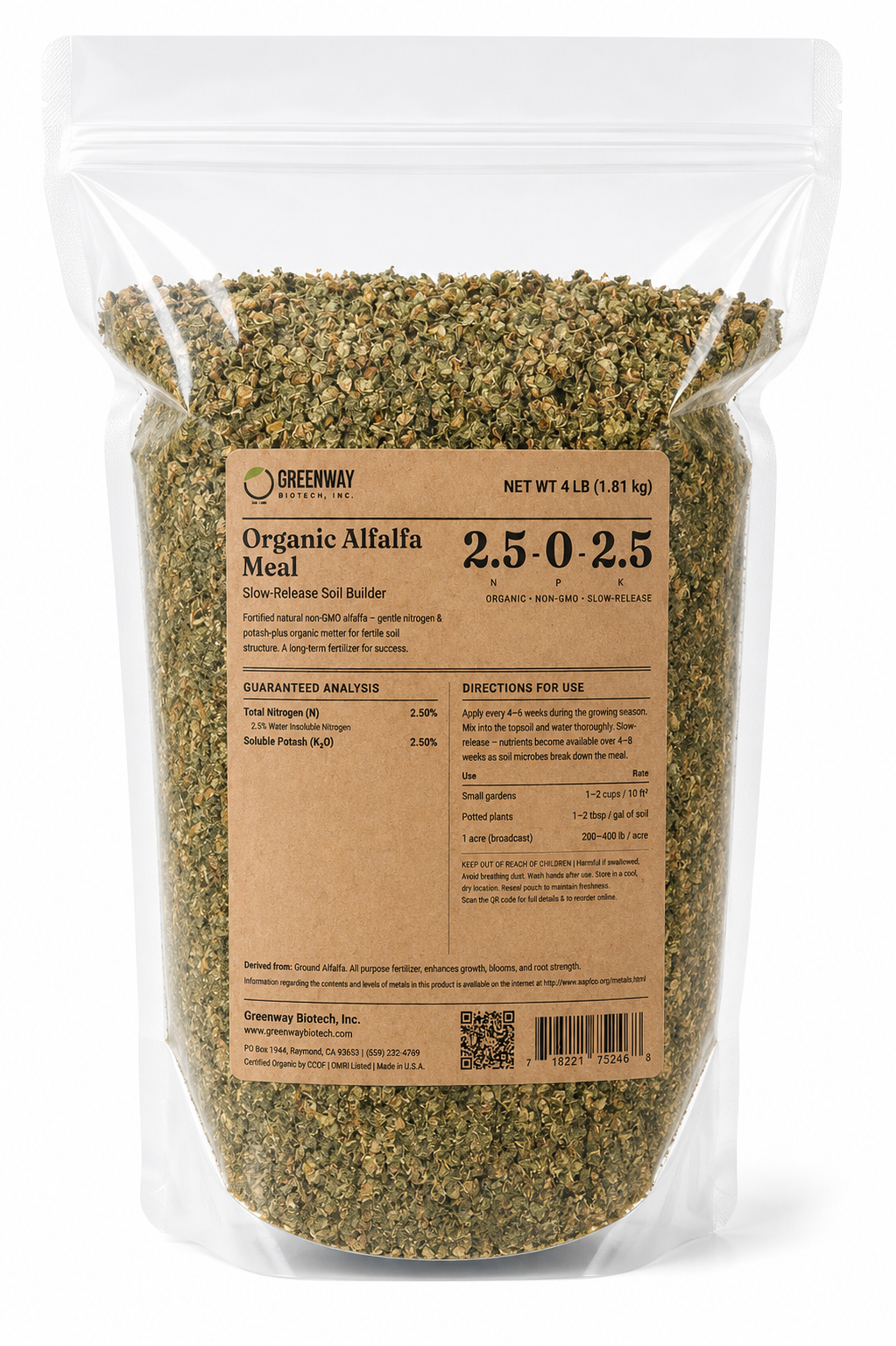 Organic Alfalfa Meal Fertilizer 2.5-0-2.5