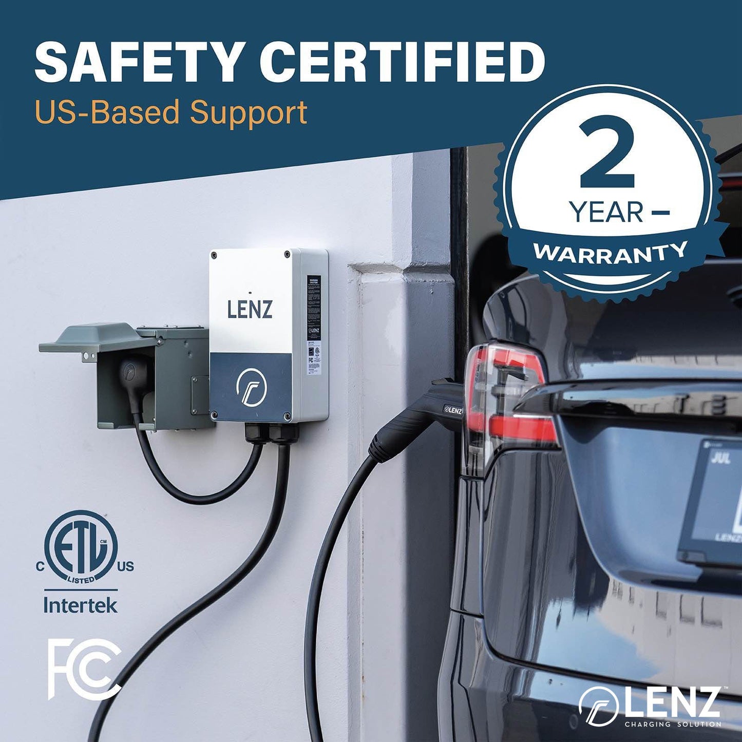 LENZ 50 Amp 125/250V NEMA 14-50 Power Outlet Box, Weatherproof Lockable Receptacle, ETL Safety Certified, for EVs RV Camper Trailer Home (NOT for Continuous Use)