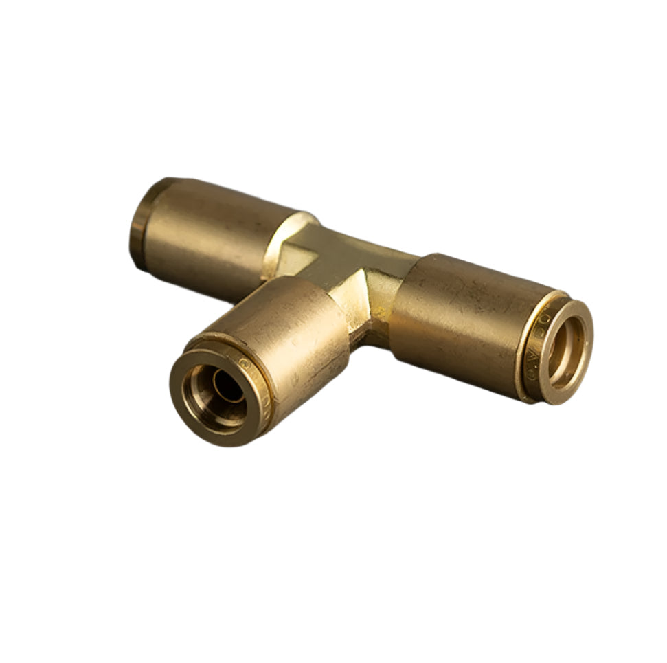 1/4in Brass Push Connector Union Tee