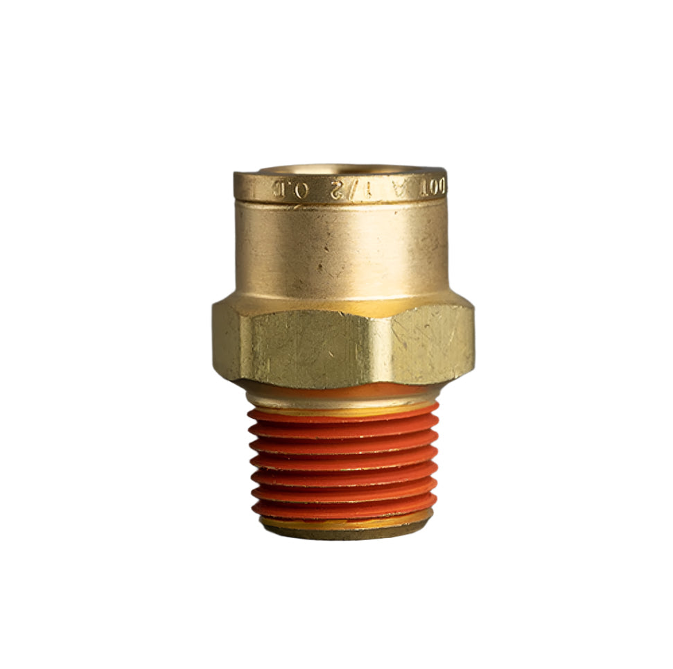 3/8in Tube to 1/4in Male Pipe Brass Push Connector