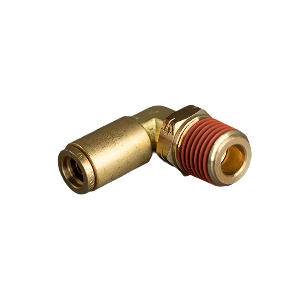 1/4in Tube to 1/4in Male Pipe Swivel Push Connect 90° Brass Elbow