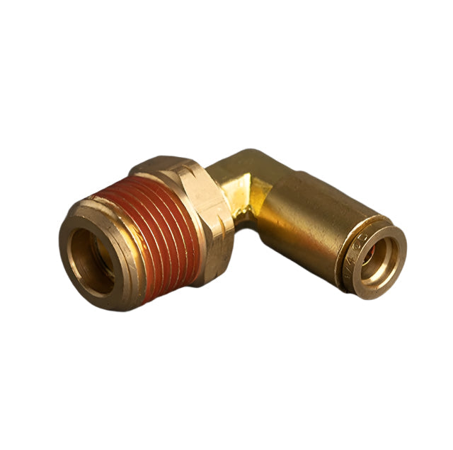 1/4in Tube to 3/8in Male Pipe Swivel Push Connect 90° Brass Elbow