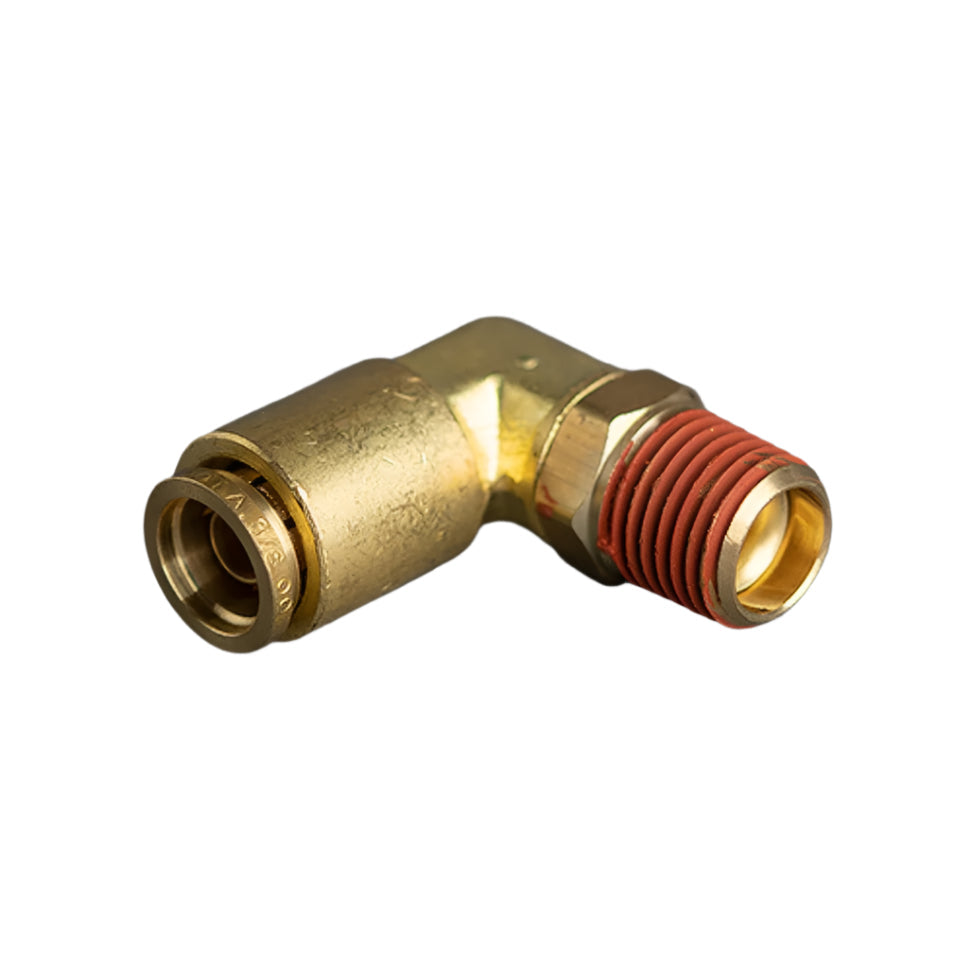 3/8in Tube to 1/4in Male Pipe Swivel Push Connect 90° Brass Elbow