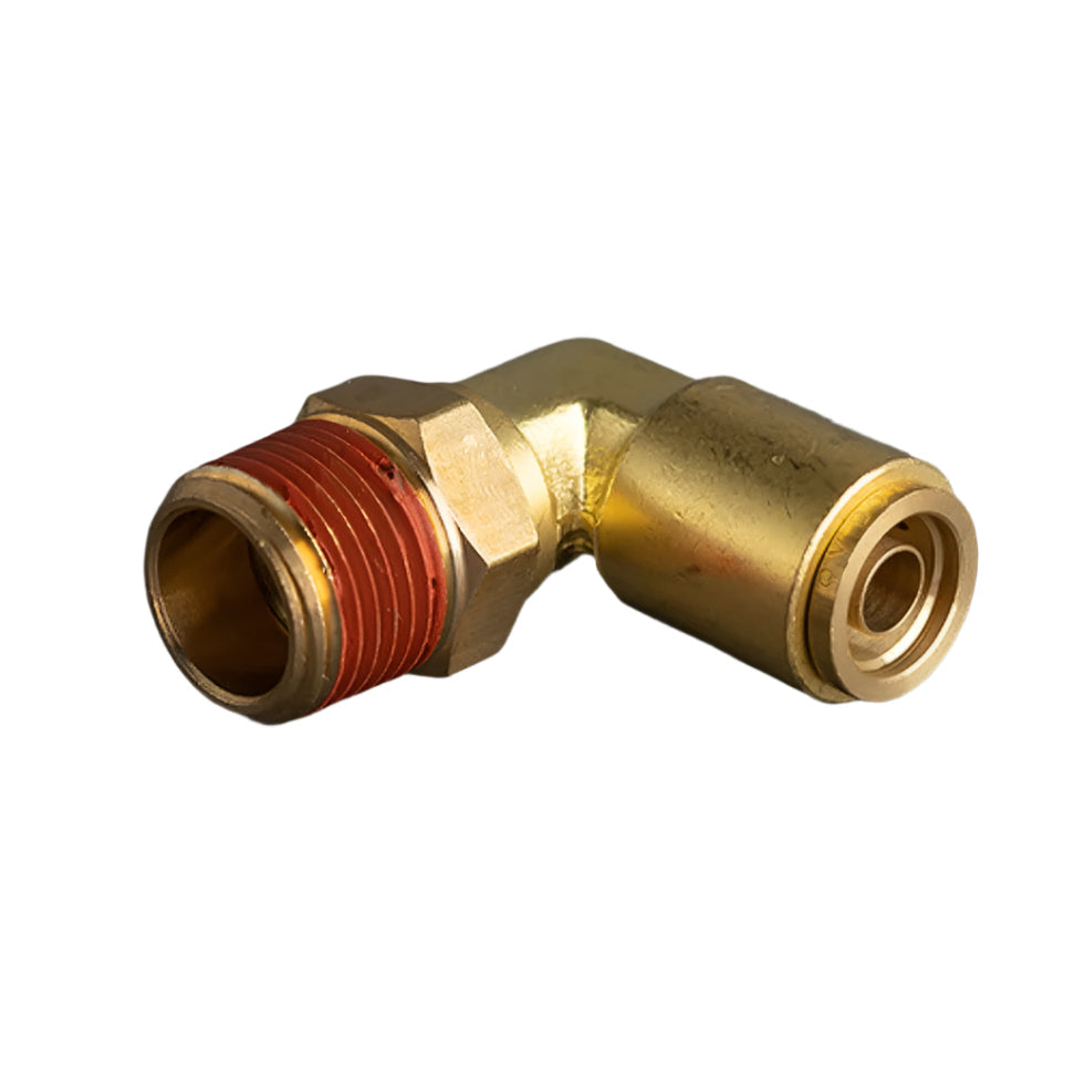 3/8in Tube to 3/8in Male Pipe Swivel Push Connect 90° Brass Elbow