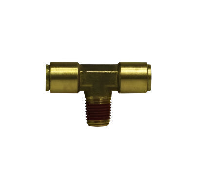1/2in Tube to 3/8in Male Pipe Brass Push Connector Tee Ends Tube Center