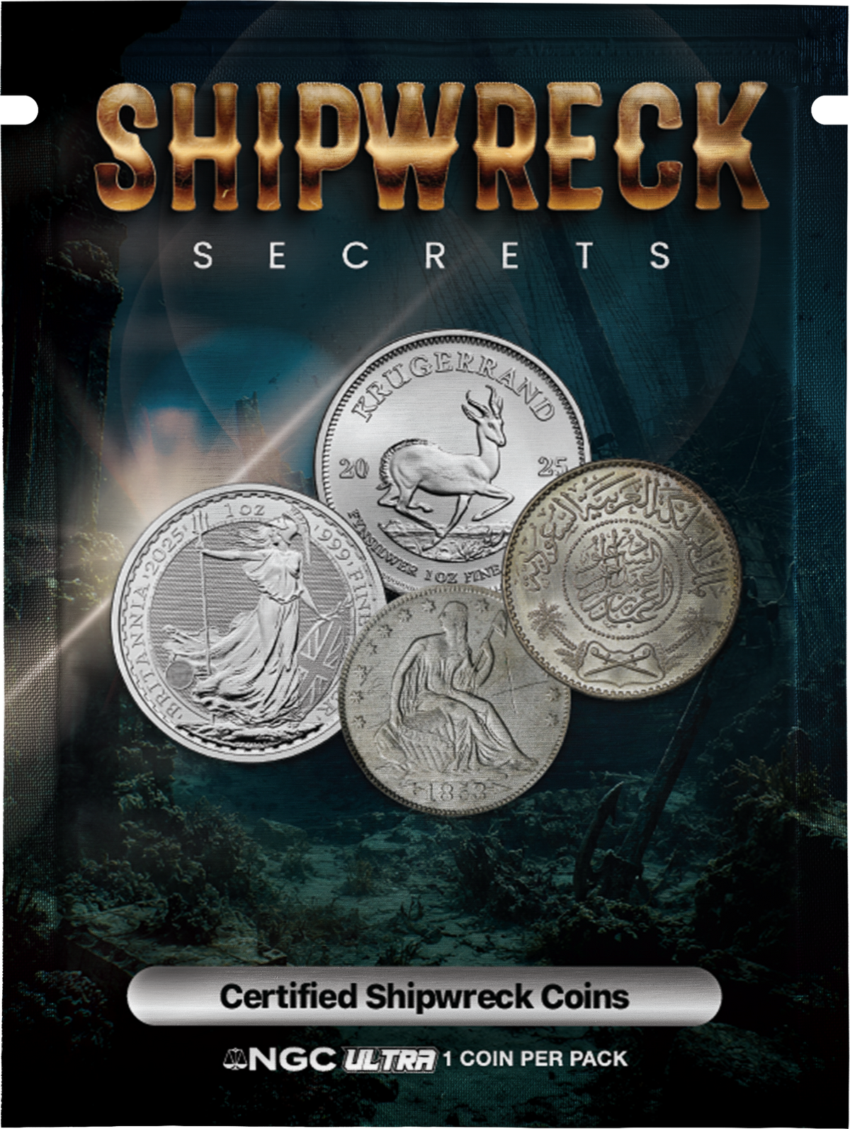 2026 Ultrabreaks Shipwreck Secrets NGC Graded Coin Mystery Pack with Pure Gold Chaser