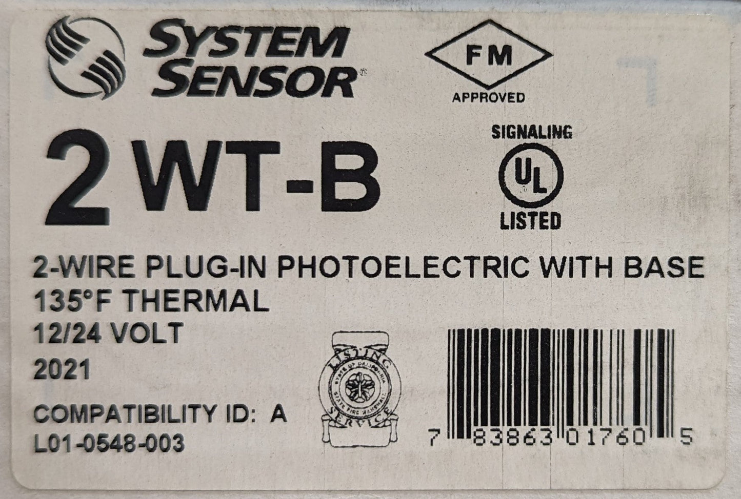 System Sensor 2WT-B Smoke and Heat Detector