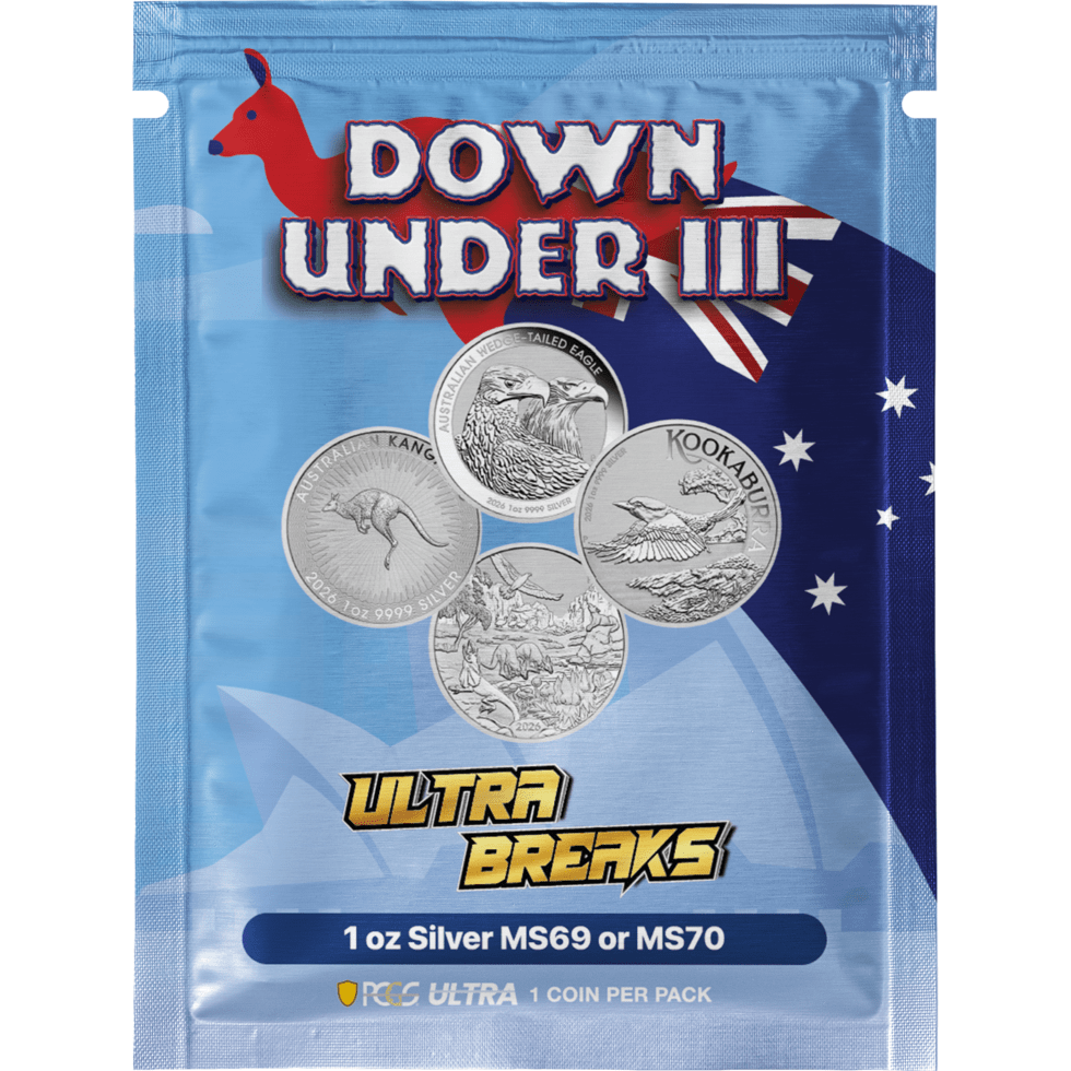 Ultrabreaks Down Under III MS70 PCGS with 1 oz Gold Chase