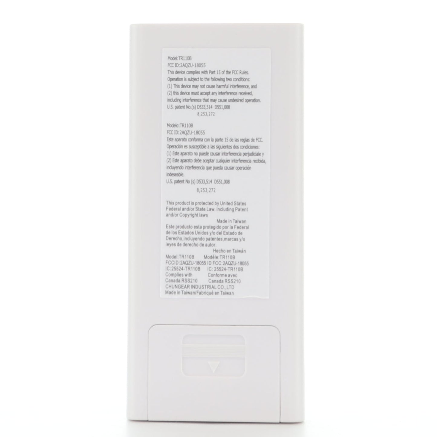 Minka-Aire 3-Speed 256 Bit Handheld Ceiling Fan Remote Control - White - RCS213, TR110A, KUJCE10007
