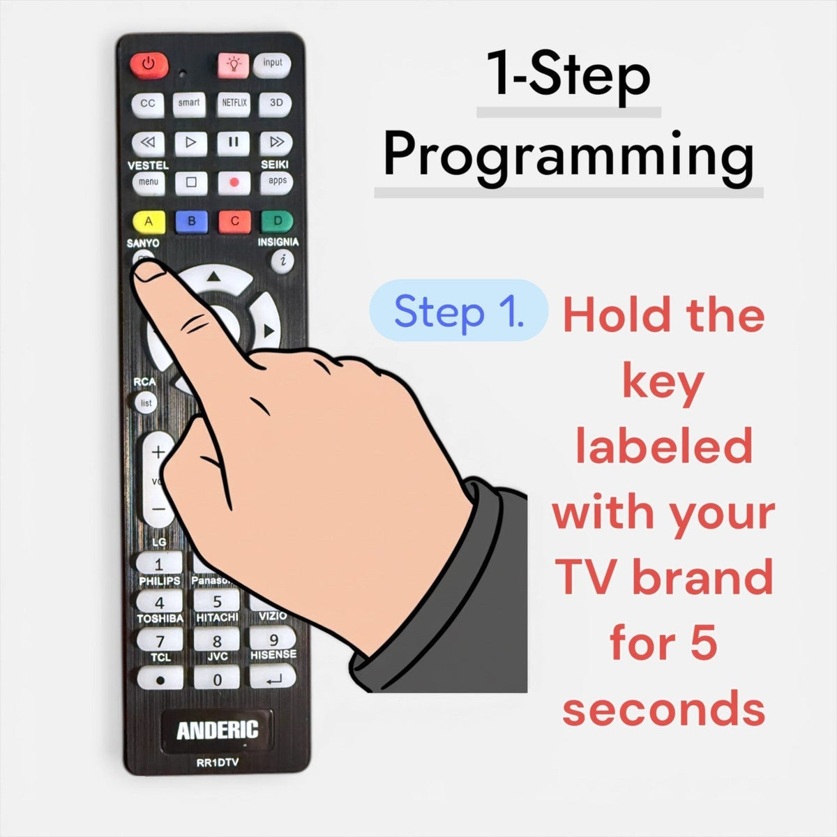 Anderic Substitute for Vizio VR2 TV Remote Control [RR1DTV]