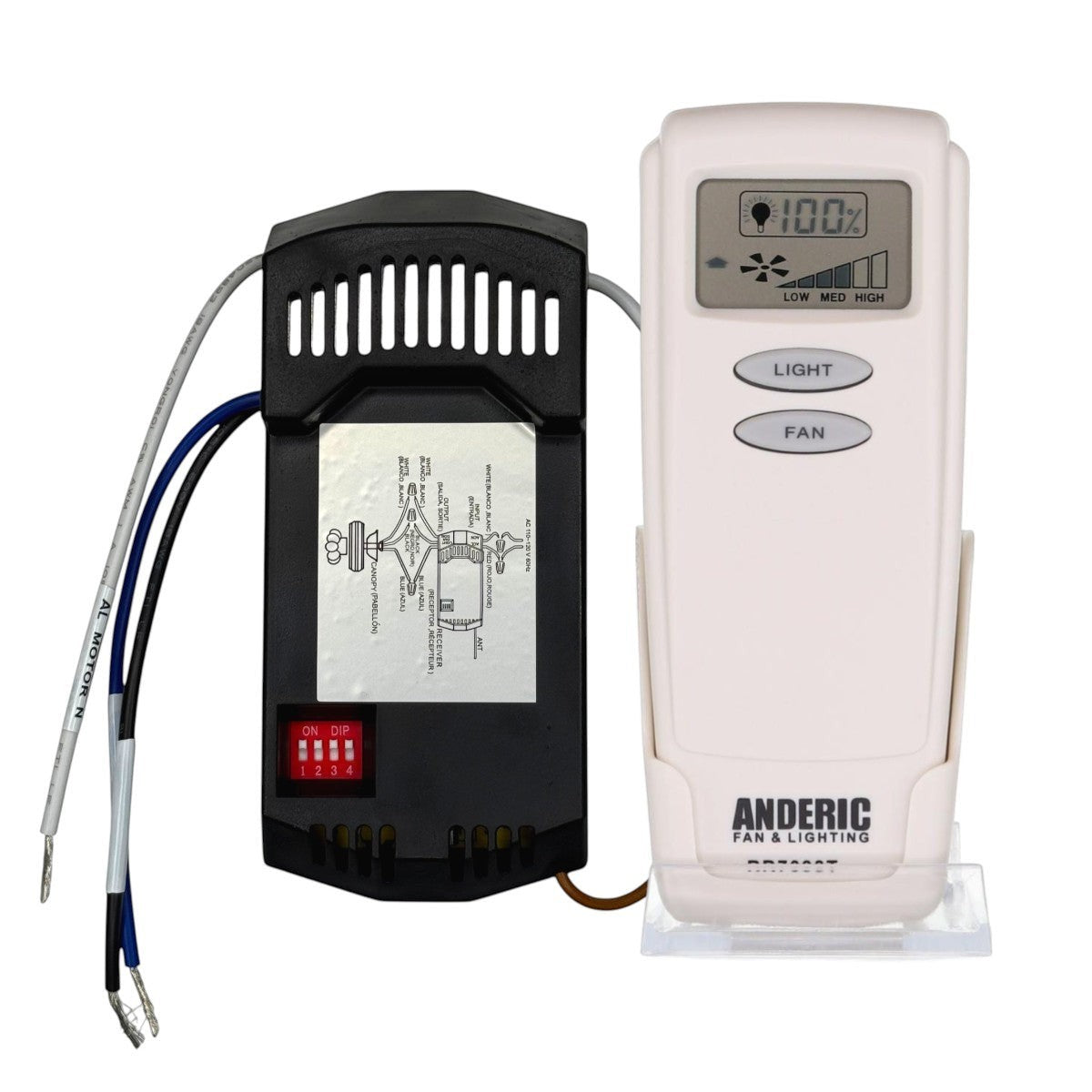 Anderic Substitute for Harbor Breeze KUJCE9201 Ceiling Fan Remote Control [RR7099TKIT]