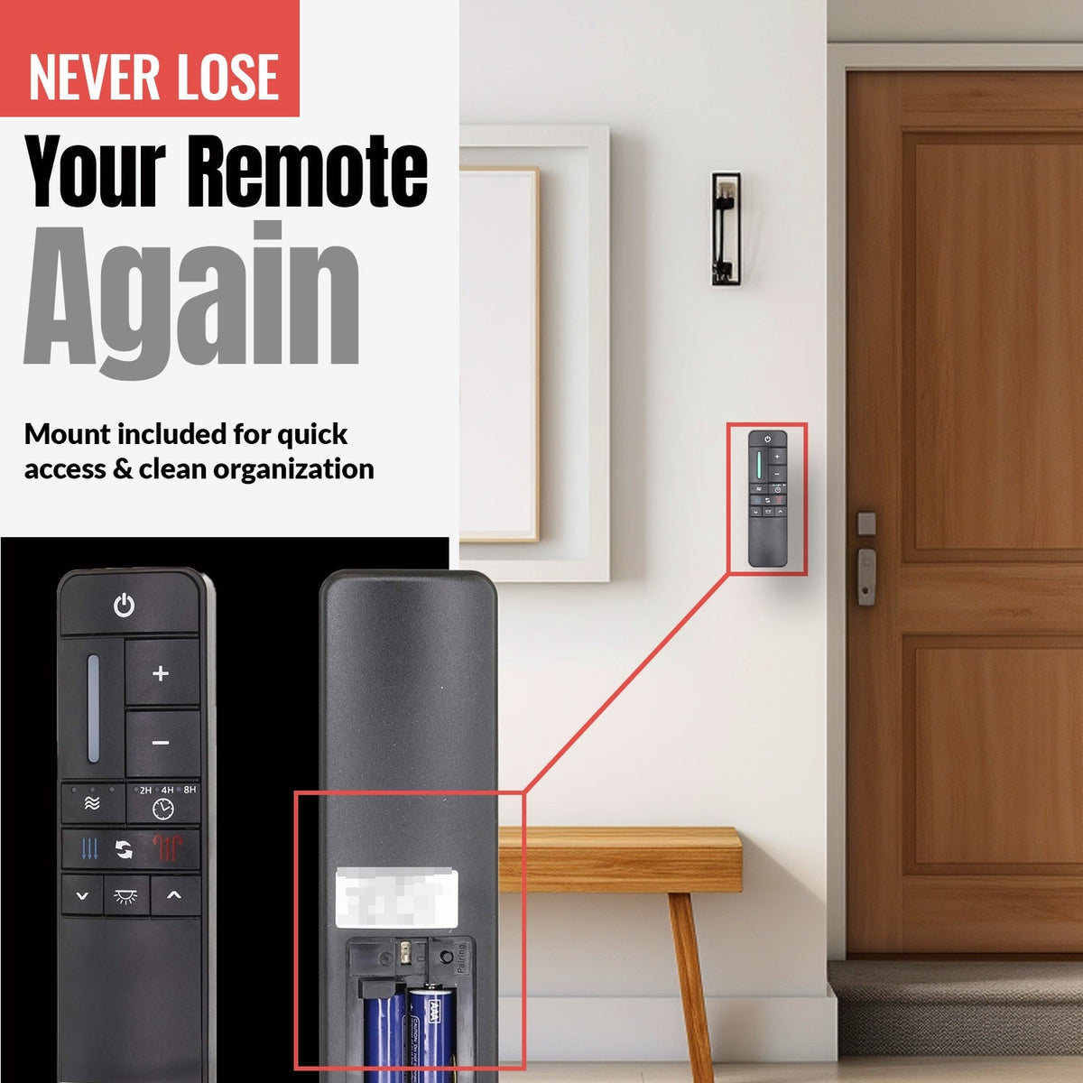 Anderic Substitute for TR198A / KUJCE10308 Ceiling Fan Remote Control | RF | DC FANS | Learn Button - KUJCE10308 [RR7225T]
