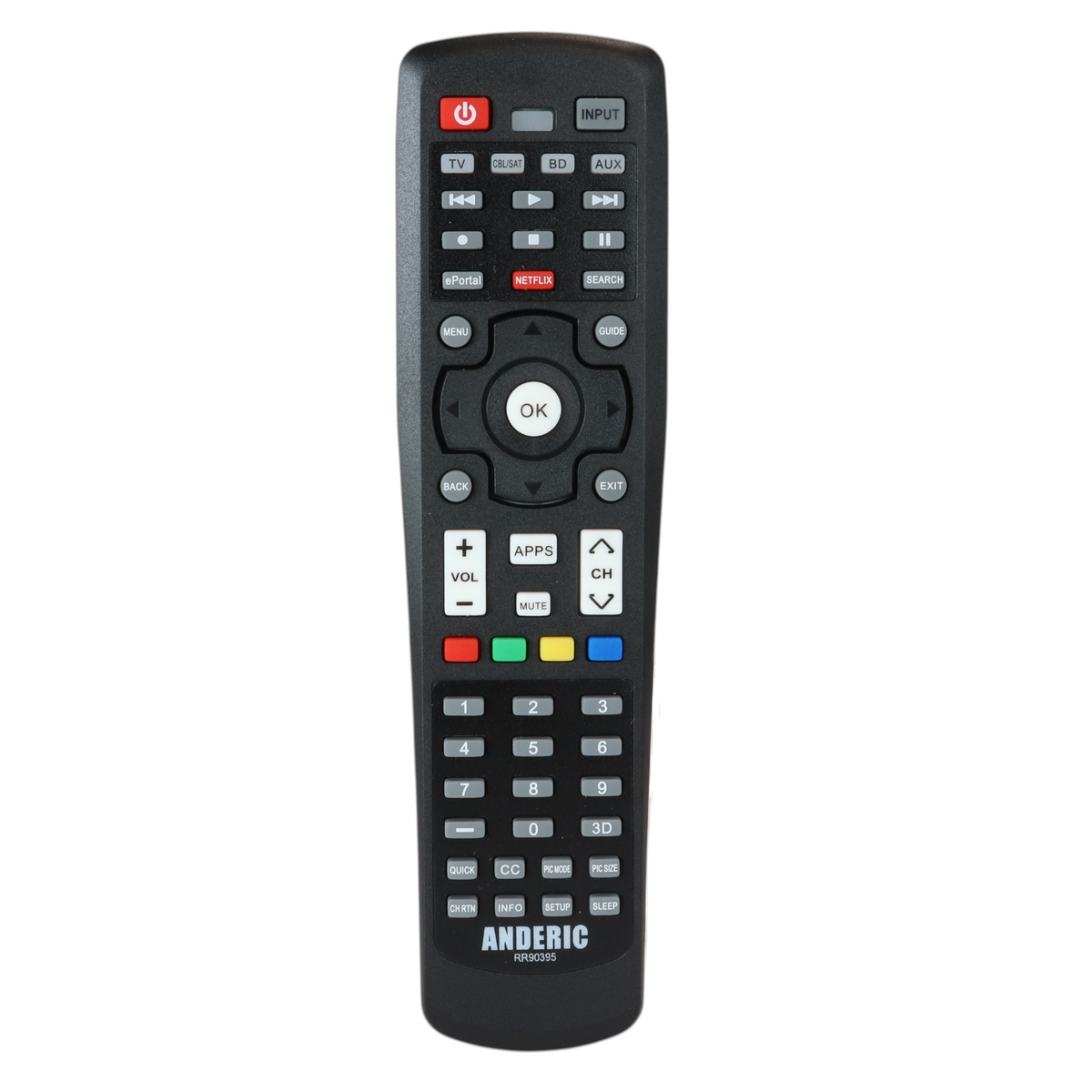 Anderic RR90395 Replacement TV Remote Control for Toshiba CT-90395 and Others
