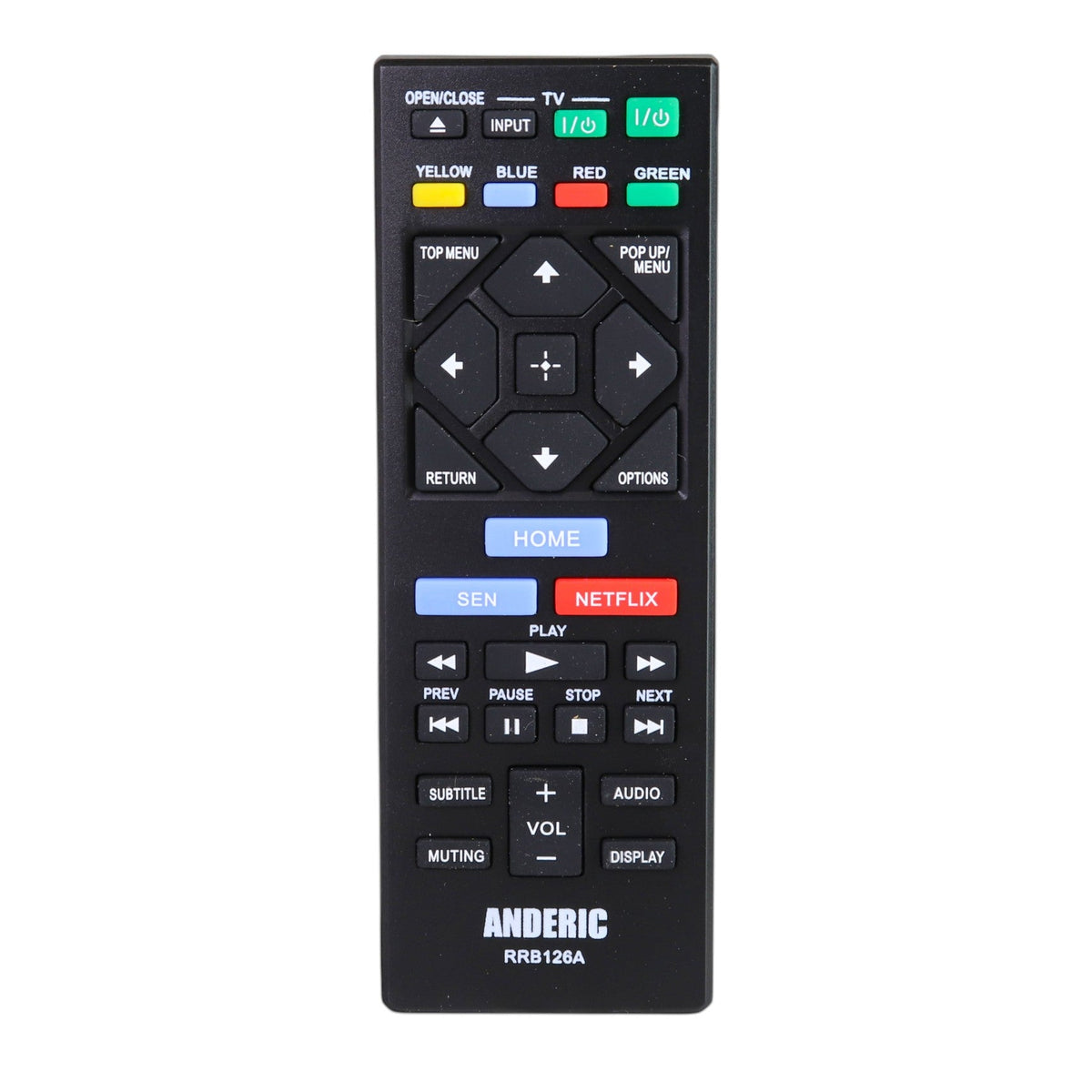 Anderic Substitute for Sony RMT-B103A Blu-ray Disc Remote Control 1-480-740-11 [RRB126A]