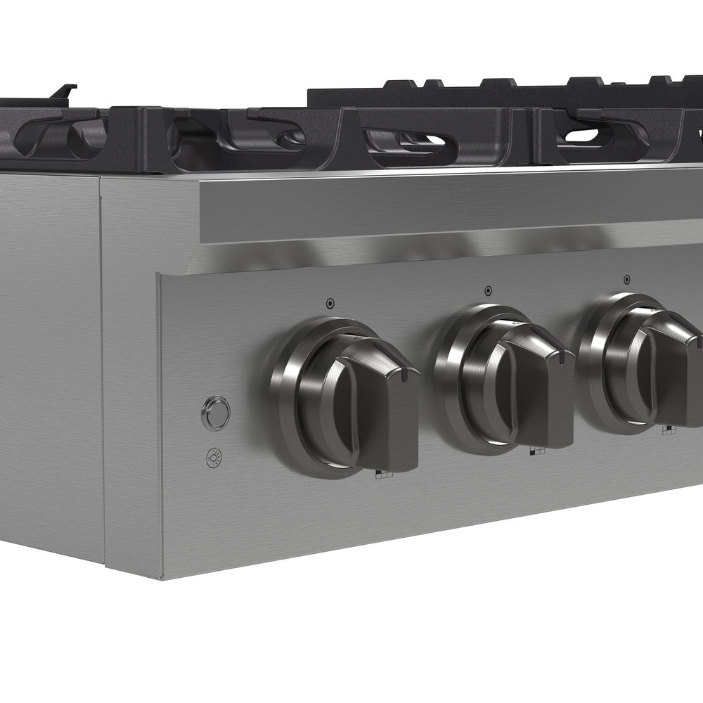Forno Spezia Alta Qualita 36-Inch Pro-Style Gas Rangetop, Stainless Steel, 6 Sealed Burners, Continuous Cast Iron Grates, High Heat Output