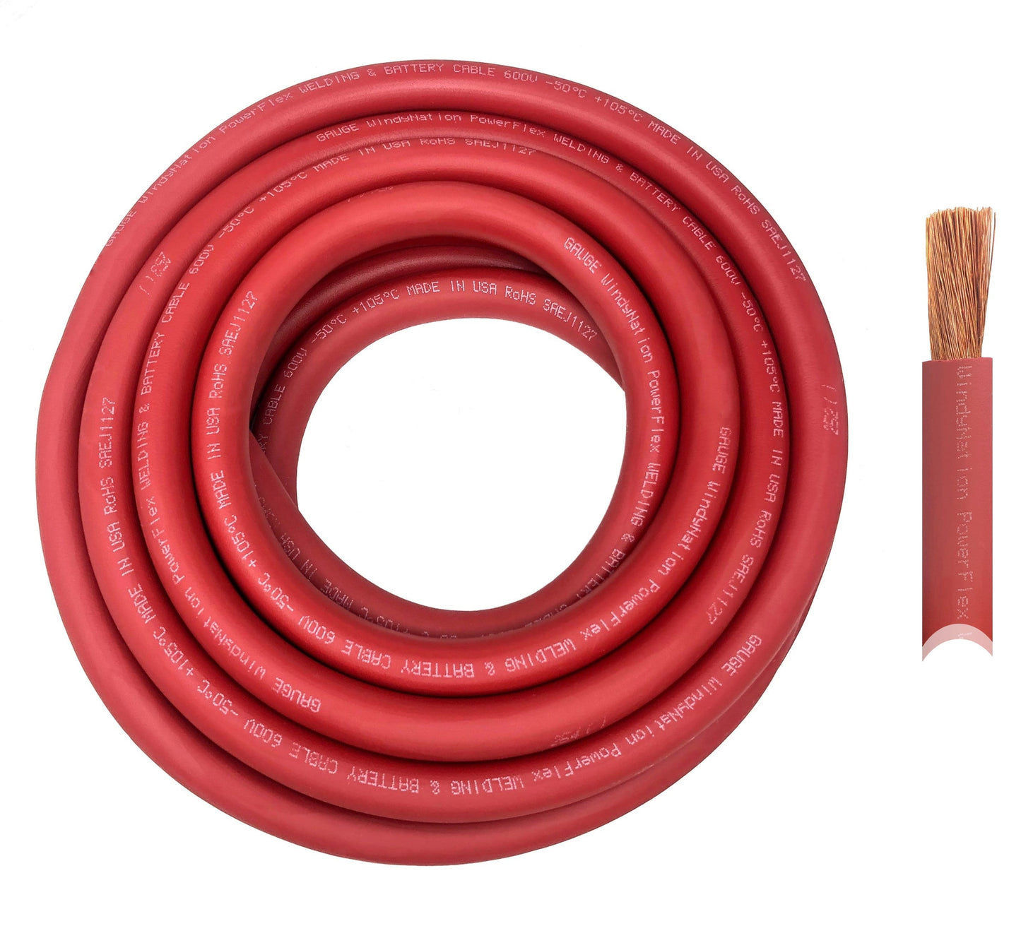 1/0 Gauge Pure Copper Ultra Flexible Welding & Battery Cable