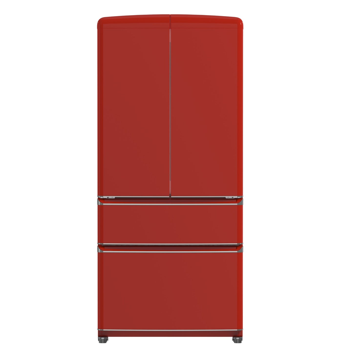 Forno Luigi 33-Inch French Door Refrigerator, 18 cu.ft, Red Finish, Handle-Free Design, ENERGY STAR Certified