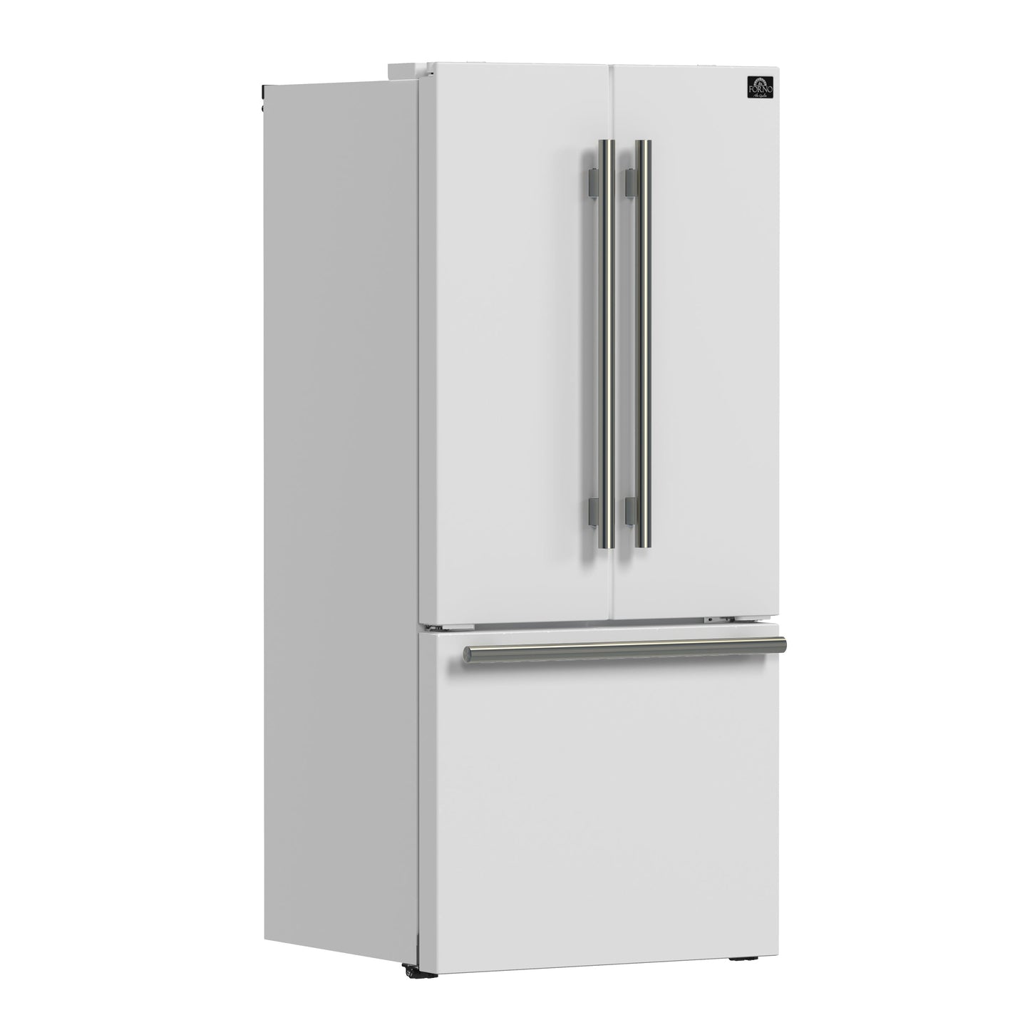 Forno Gallipoli Espresso 30-Inch White French Door Refrigerator, Bottom Freezer, 17.5 Cu. Ft., No Frost, Ice Maker