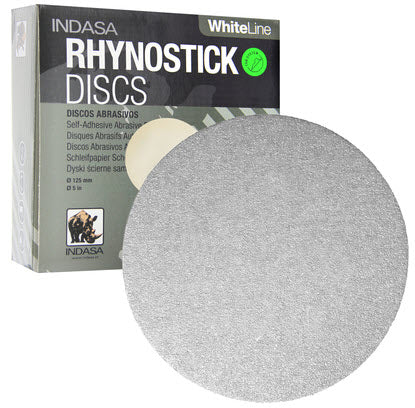 Indasa 8" PSA Sanding Discs – Rhynostick White Line, Sticky-Back, 36–400 Grit (80 Series)