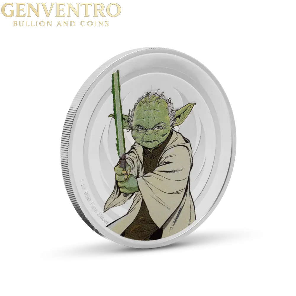 Star Wars Yoda VS Emperor Palpatine 1 oz Silver Collectible Agoro - New