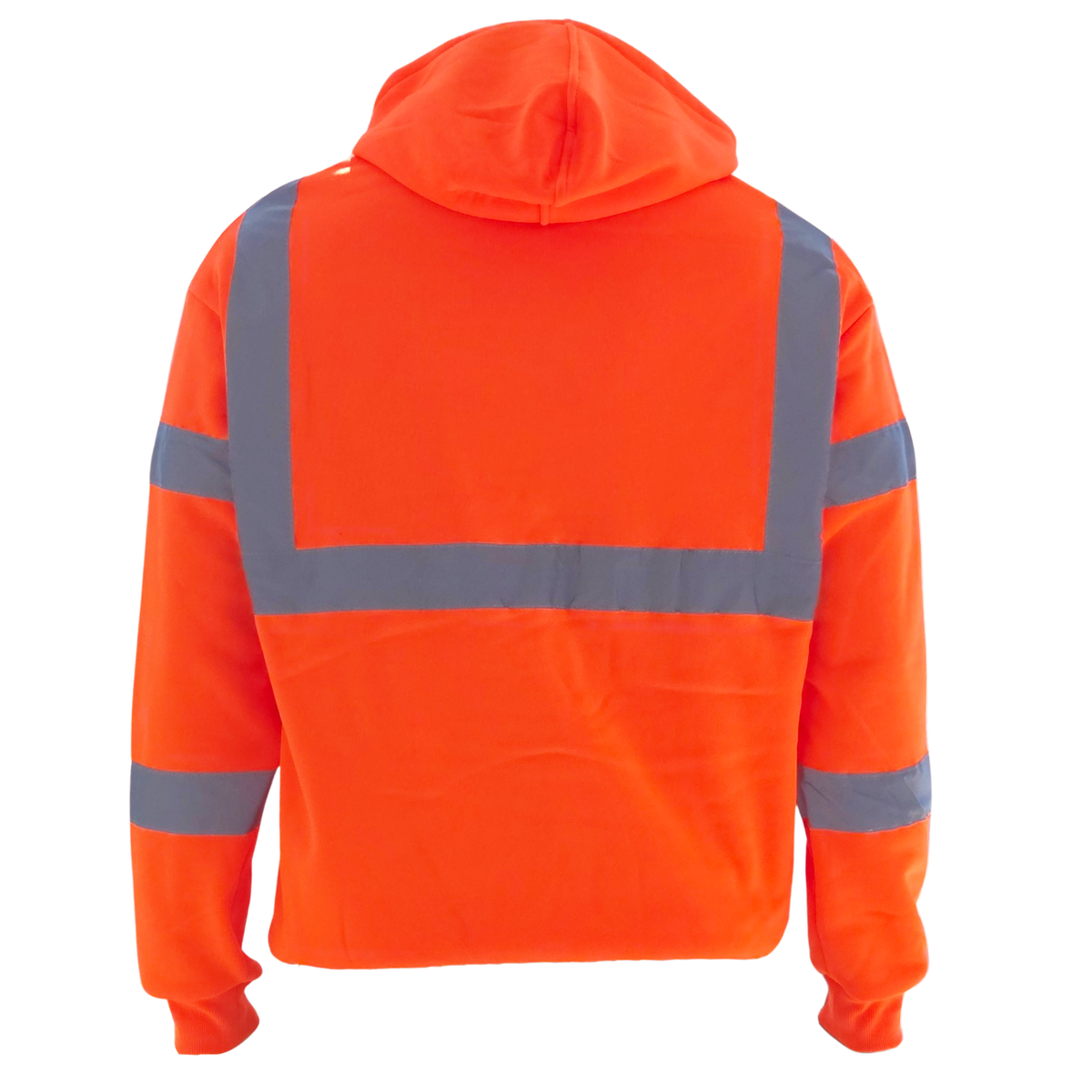Hi-Vis Class 3 Zip-Up Hoodie with Pockets – Single Reflective Tape
