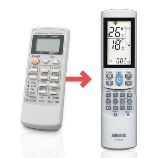 Anderic Substitute for Sharp CRMCA663JBE Air Conditioner Remote Control [KTN828]