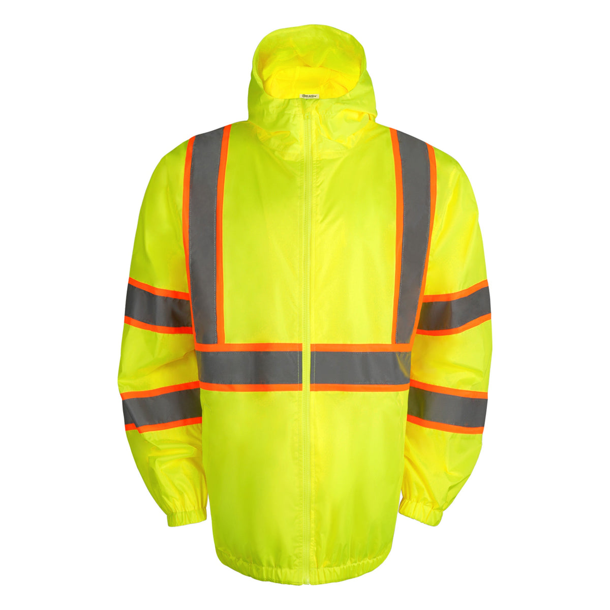 Hi-Vis Class 3 Zip-Up Windbreaker with Reflective Strips