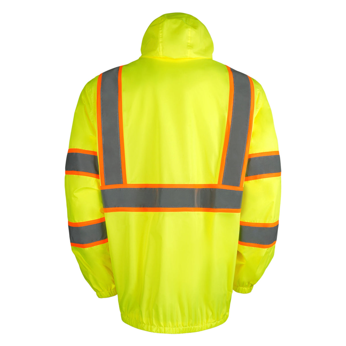 Hi-Vis Class 3 Zip-Up Windbreaker with Reflective Strips