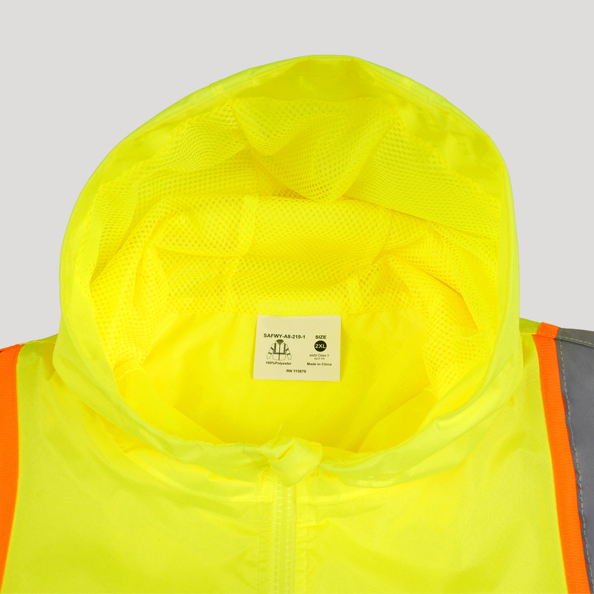 Hi-Vis Class 3 Zip-Up Windbreaker with Reflective Strips