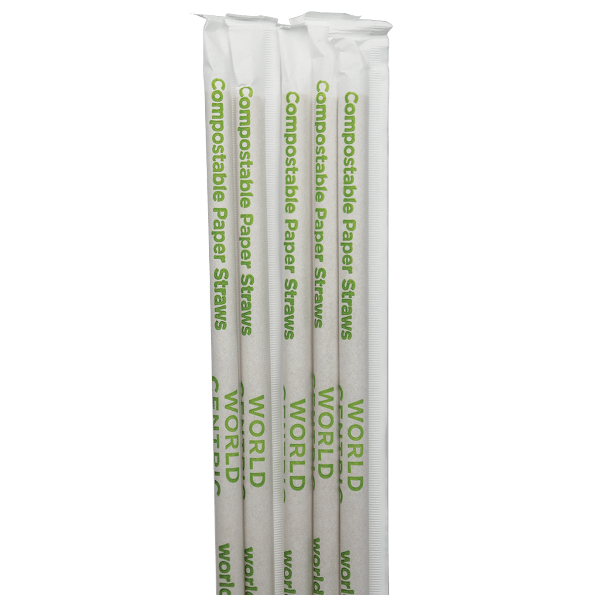 World Centric 8 in Kraft Paper Straw Individually Wrapped Compostable Drinking Straw (QTY 6000), SKU ST-PA-8W-K