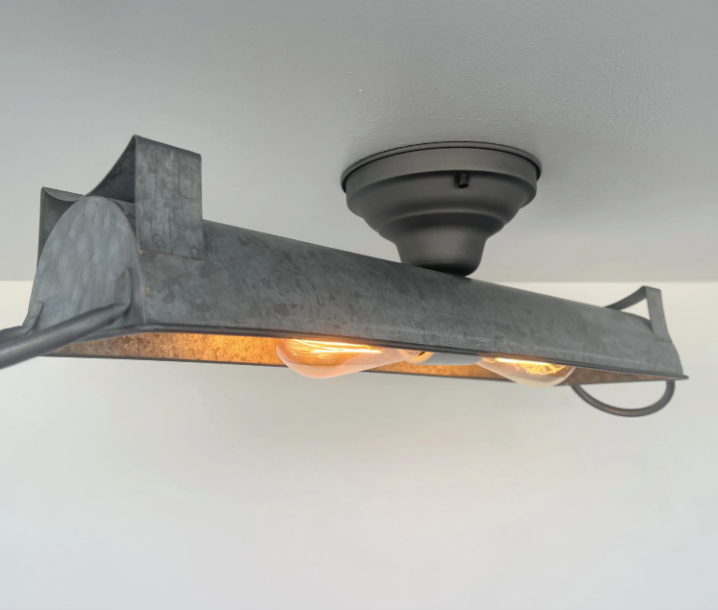 GALVANIZED DOME Ceiling Light Fixture (3 sizes)