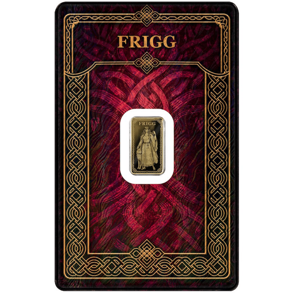 Germania Mint - Norse Gods Frigg 1/100 oz Gold Bar in Card