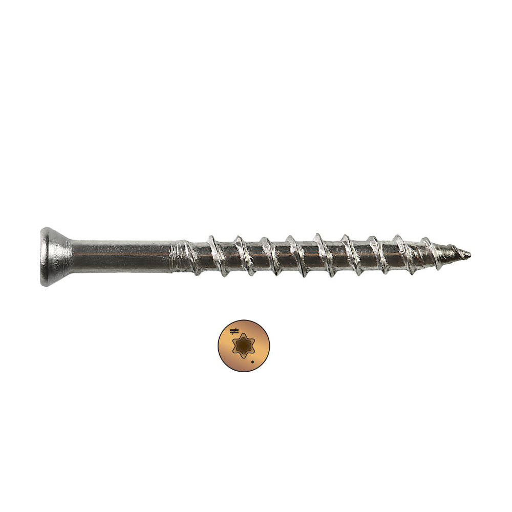 10 x 3 Simpson Trim-Head Deck-Drive™ DWP Wood Screws - 6-Lobe Drive 305 Stainless Steel Tan 03 (T25) - Box (350)