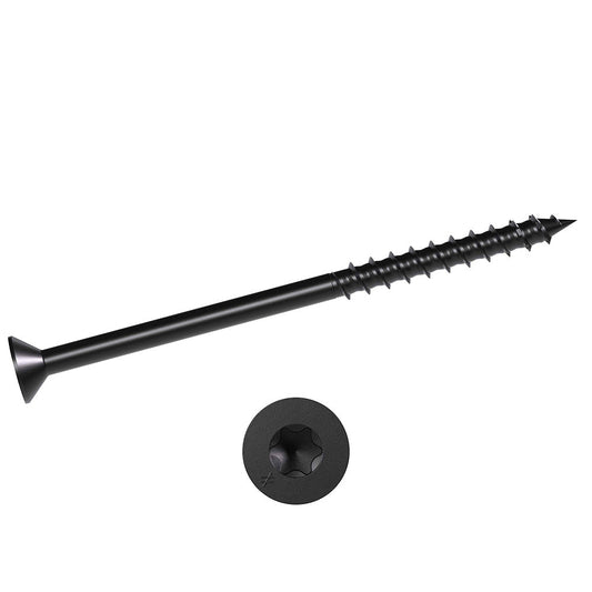 1/4 x 4 Simpson Flat Head Titen Turbo™ Concrete and Masonry Screw Anchor Zinc Plated w/ Ceramic Coat Black (T25 6-Lobe) - Box (100)