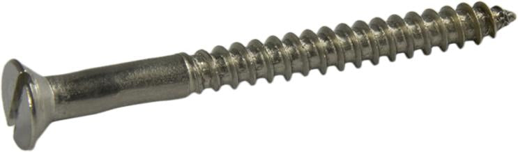 8 x 3/4 Slotted Flat Head Wood Screw 304 Stainless Steel