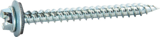 8 x 2 Slotted Hex Washer Self Piercing Screw Zinc Plated w/ Neo