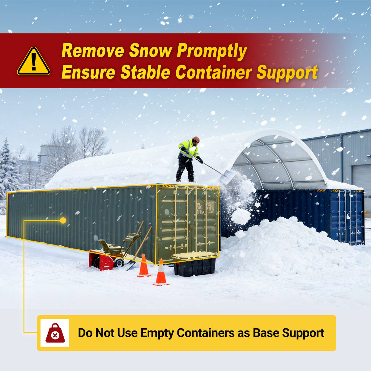 20x20 ft Container Shelter with Closed Back Panel