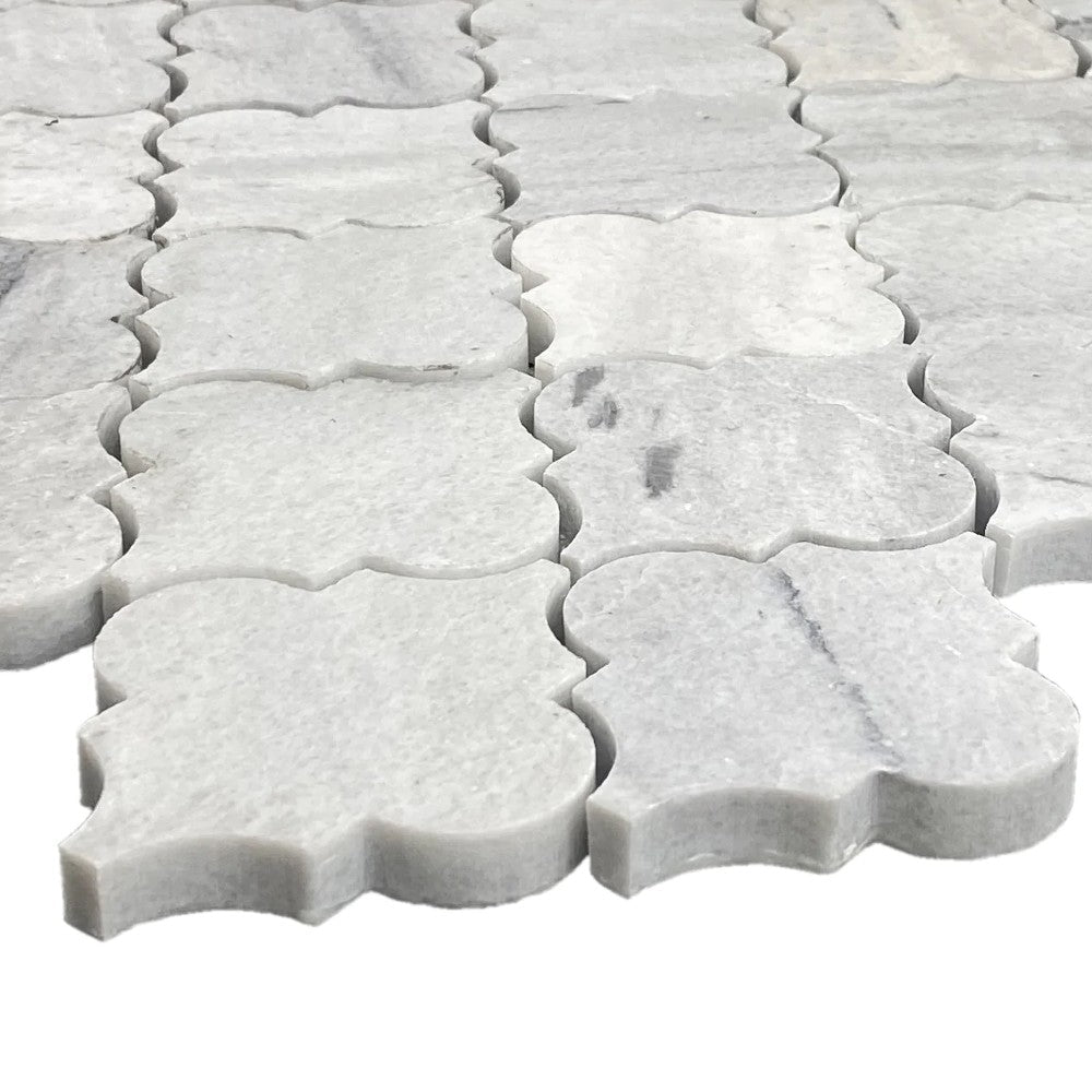 Solto White Marble Casablanca on 12" x 12" Mesh Mosaic Tile