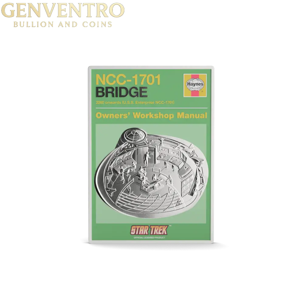 Star Trek - U.S.S. Enterprise NCC-1701 Bridge Owner Manual 1 oz Silver - Agoro New