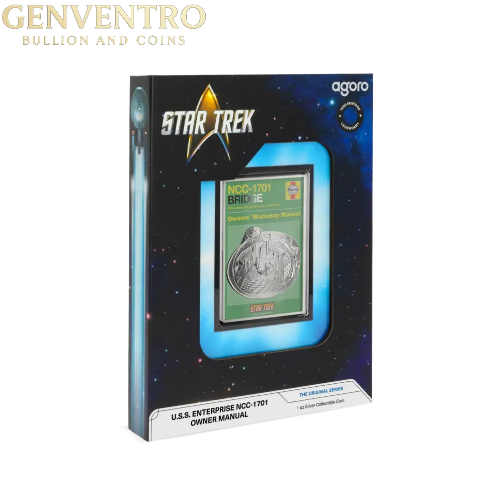 Star Trek - U.S.S. Enterprise NCC-1701 Bridge Owner Manual 1 oz Silver - Agoro New