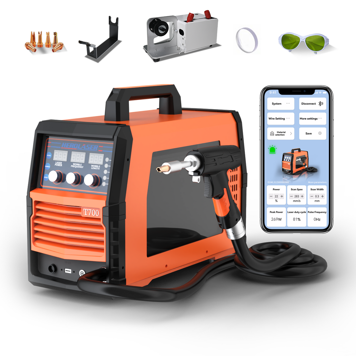 T700 700W Air-Cooled 3-in-1 Laser Welder, Cleaner & Cutter (No Screen)