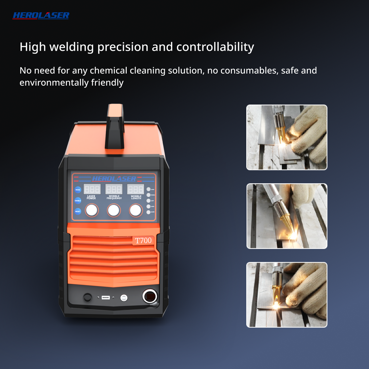 T700 700W Air-Cooled 3-in-1 Laser Welder, Cleaner & Cutter (No Screen)