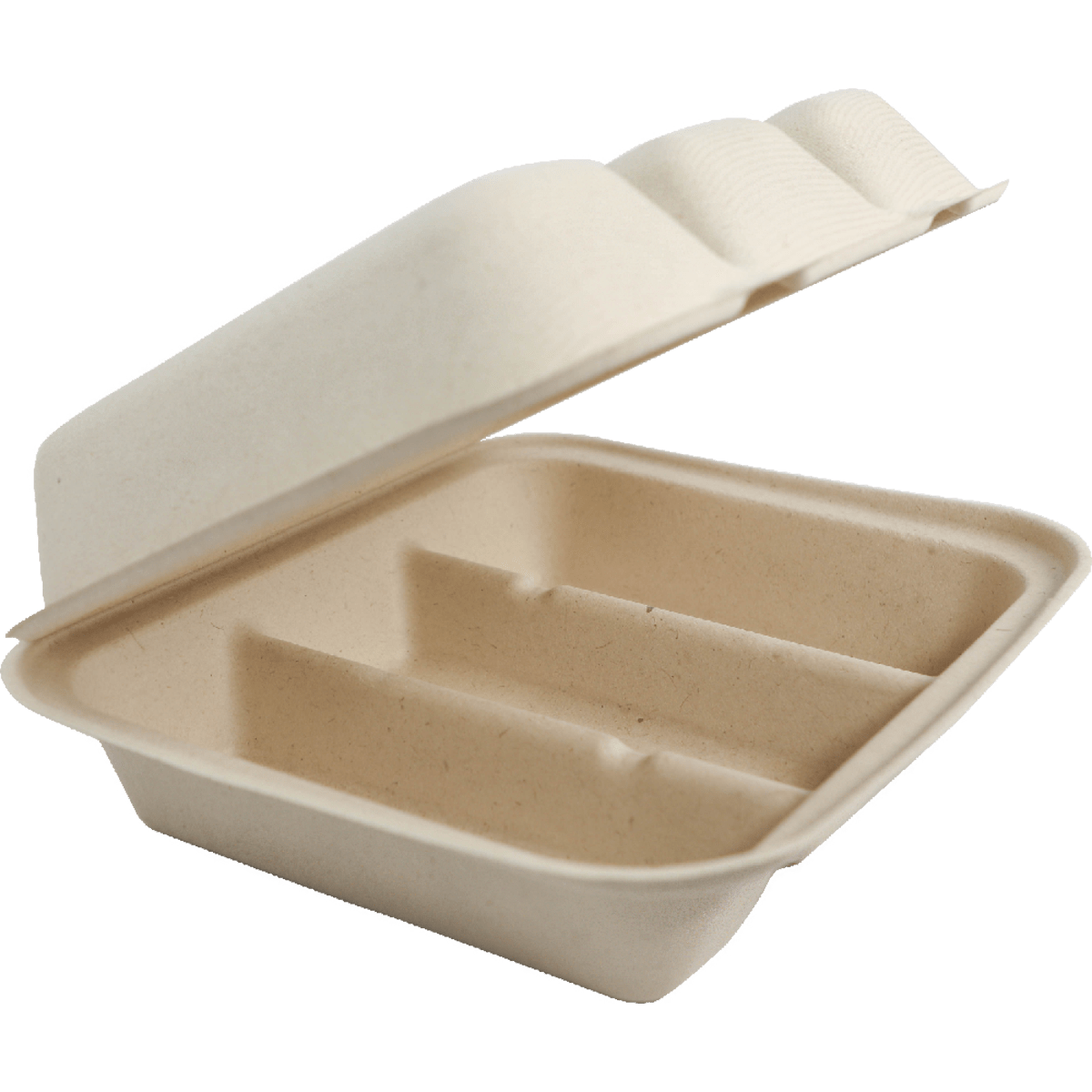 World Centric 3-Compartment Fiber Taco Box, 9 x 8 x 3 in (QTY 300), SKU TO-SC-T39-LFS