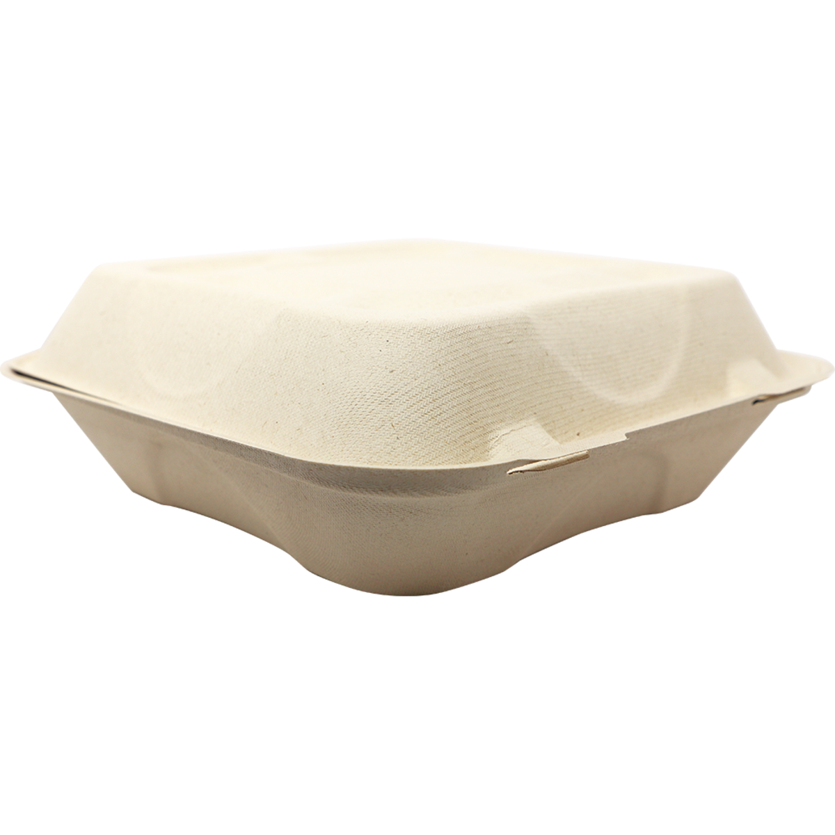 World Centric Fiber Clamshell Takeout Container, Bamboo Plant Fiber, 9 x 9 x 3 in (QTY 300), SKU TO-SC-U9-LFP