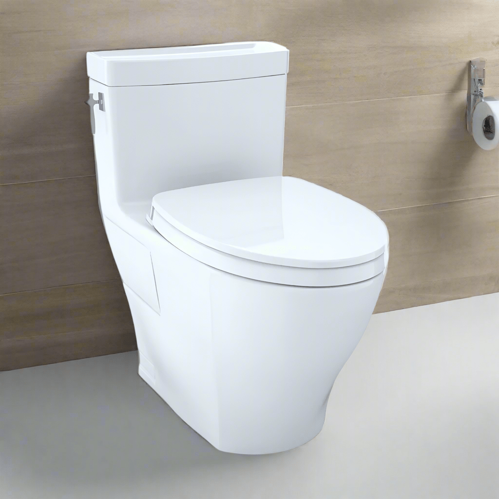 TOTO Aimes 1.28 GPF Elongated One-Piece Toilet With Washlet+ Connection MS626124CEF
