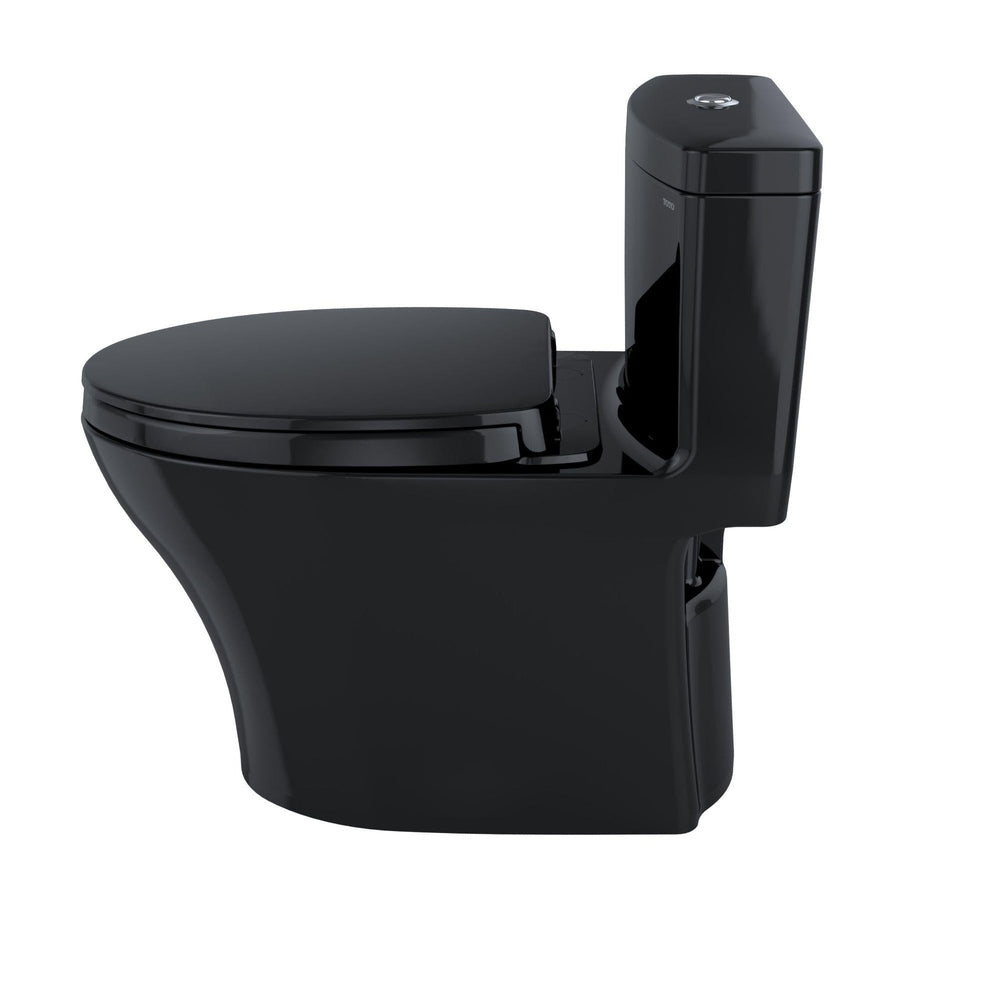 TOTO Aquia IV Ebony One-Piece 0.8 GPF & 1.0 GPF Dual-Flush Elongated Toilet With WASHLET+ Connection - Seat Included