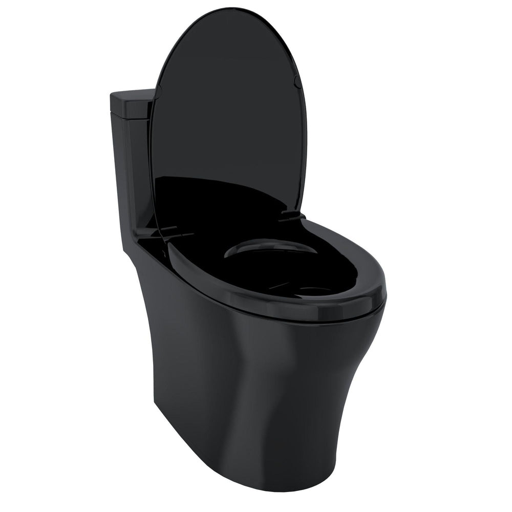 TOTO Aquia IV Ebony One-Piece 0.8 GPF & 1.0 GPF Dual-Flush Elongated Toilet With WASHLET+ Connection - Seat Included